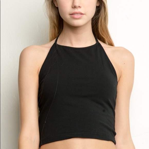 Brandy Melville Sachi Black Halter Top 